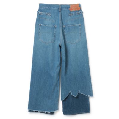 amok DAMAGE LAYERED DENIM PANTS