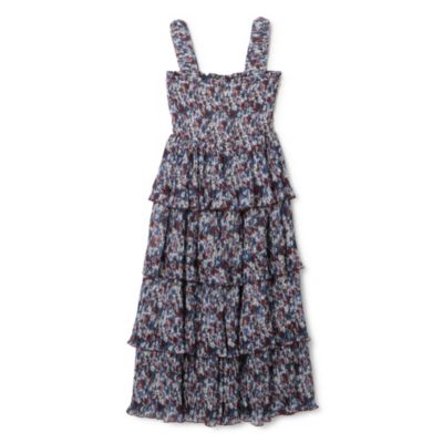 【関税込み】Ganni Flared dress Multicolour Multicolour Pleated Georgette Flounce Smock Midi
