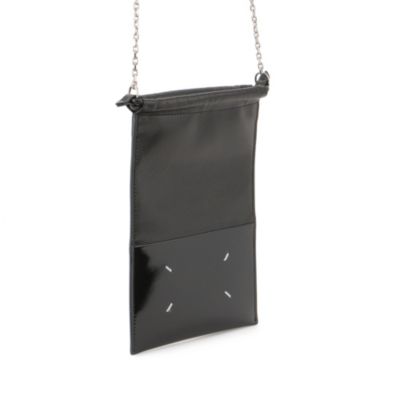 MAISON MARGIELA DRAWSTRING PHONE NECK POUCH WITH CHAIN