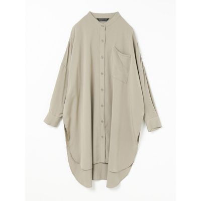 ミズイロインド バンドカラー ロングシャツ チュニック　ゆったり mizuiroind SALE セール 20%OFF mizuiro ind ミズイロインド