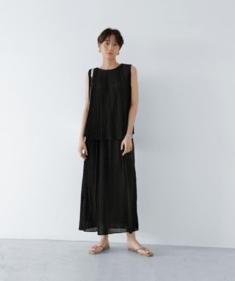 STYLE DELI(スタイルデリ)の【LUXE】楊柳ドットプリーツロング