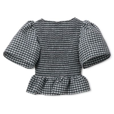 GANNI(ガニー)のSeersucker Check Open－neck Smock Blouse通販