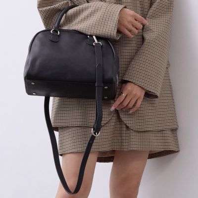 現行品定価23,500円 新品 トプカピ スムースレザー ロゴ ボストン バッグ TOPKAPI(トプカピ)のスムースレザー ロゴ ボストン バッグ通販