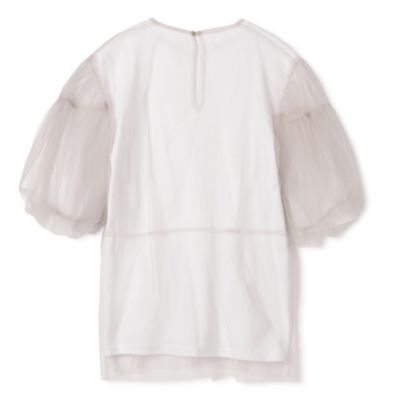 チカ キサダ chika kisada 美品 チュールブラウス カットソー 長袖 シアー ナイロン CT-23236 紺 ネイビー 1 レディース Chika Kisada（チカ キサダ）の「【Chika Kisada/チカキサダ】EX