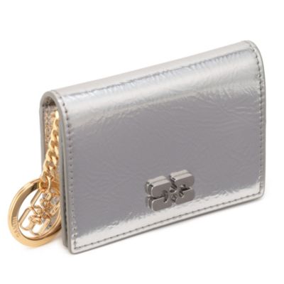 ★送料・関税込【GANNI】ブー メタリック カードホルダー ガニー GANNI ガニー GANNI Bou Flap Card Holder Metallic ボウ