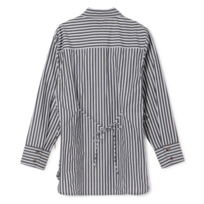 GANNI(ガニー)のStripe Cotton Oversized Tie String Shirt通販