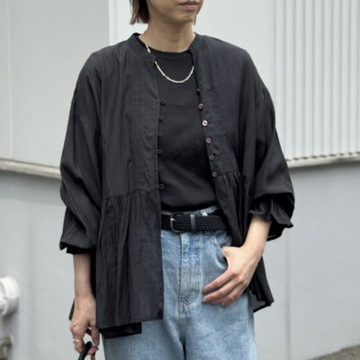 12closet 【洗える】涼しい長袖ピンタックブラウス ブラック LEE掲載 12closet】「洗える涼しい長袖ピンタックブラウス」で快適＆華やか