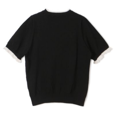 PaleJuteペールジュートdots knit half sleeve PO Pale Jute dots knit half sleeve PO - Pale Jute