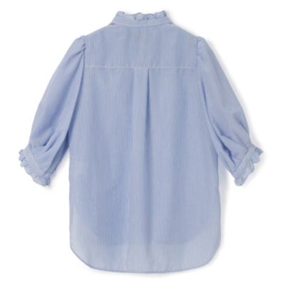 Pale Jute ペールジュート　フリルカラーブラウス PaleJutePleated blouse sophievanilla white - Pale Jute