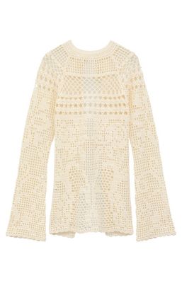 CLANE/クラネ/BACK OPEN CROCHET KNIT TOPS（Tシャツ/カットソー