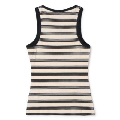 送料関税込 ◆GANNI◆ RIBBED COTTON TOP WITH STRIPED PRINT GANNI(ガニー)のStriped Soft Cotton Rib Tank Top通販 | 集英社