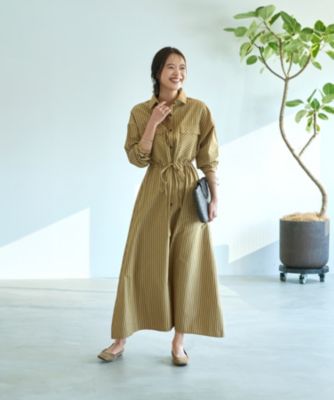 【STYLE DELI】コットンストライプシャツワンピース スタイルデリ STYLE DELI コットンストライプシャツワンピース