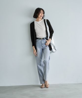 ミ・デゥー mi・deu・・・ 7G片畦トッパーカーディガン （ライトグレイ） mi・deu・・・ ミ・デゥー mi・deu・・・ 7G片畦トッパー