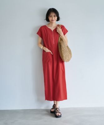STYLE DELI(スタイルデリ)の【LUXE】ファスナーVネック麻混
