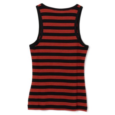 ボーダートップス GANNI（オレンジ・黒） GANNI(ガニー)のSoft Cotton Rib Striped Tank Top通販 | mirabella
