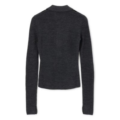 GANNI ガニー ポロニット ガニー GANNI GANNI ポロニット Mini Ribbed Merino Polo ロゴ （135