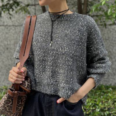 カレンソロジー ニットベロアチュニック グレー Curensology ニット