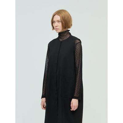 【mizuiro ind】メッシュドットハイネックプルオーバー　ブラック　F mizuiro ind(ミズイロインド)のメッシュドットハイネックプルオーバー