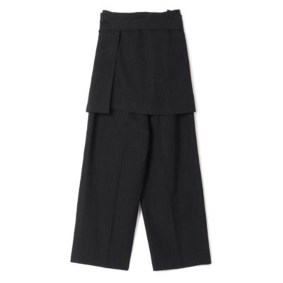 R*y様 PLEATS PLEASE デザインスカート付きパンツ PLAIN PEOPLE(プレインピープル)のウールリネンヘリンボンスカート付き