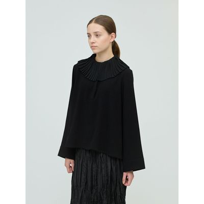 mizuiro ind(ミズイロインド)のプリーツカラーシャツプルオーバー通販