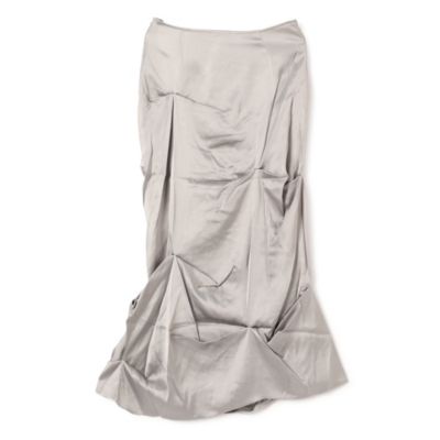 GANNI(ガニー)のDouble Viscose Satin Tuck Detail Long Skirt通販