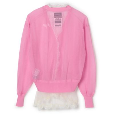 【最終値下げ中】ミュベール MUVEIL チュールレースニットカーディガン シアーレースカーディガン | MUVEIL Online Shop トップス