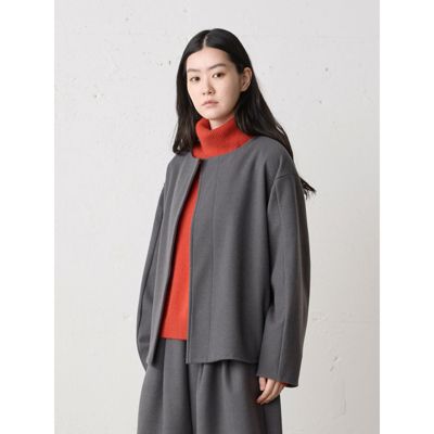 MidiUmi(ミディウミ)のフランネルタッチノーカラージャケット通販