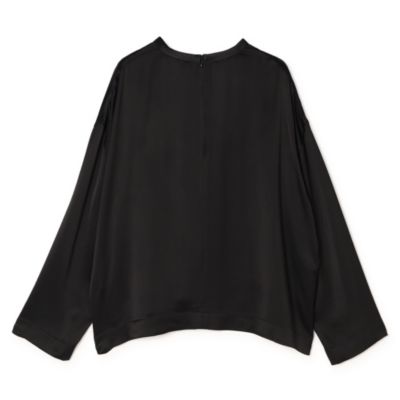 ★totême ボクシートップス/ブラック★ TOTEME(トーテム)のBoxy satin top通販 | 集英社HAPPY PLUS STORE