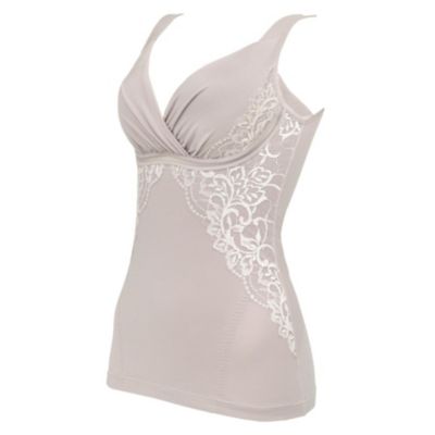 ブラデリスニューヨーク　綿混すっきりメイクブラキャミ　グレージュ　L ブラデリスニューヨーク 綿混すっきりメイクブラキャミ グレージュ L