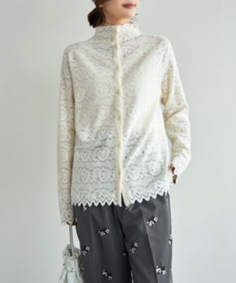 STYLE DELI(スタイルデリ)の【LUXE】前開きふんわりレースブラウス通販