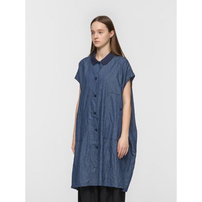 mizuiro ind(ミズイロインド)のワイドデニムシャツワンピース通販