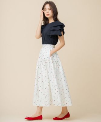 組曲 【組曲×setsuko sagittaire】ジュエリーボックス刺繍 スカート