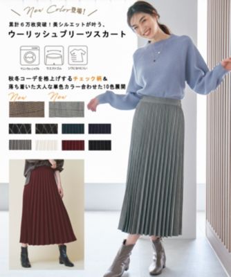 ANY(エニィ)の【10色展開/ウエストゴム】ウーリッシュフラノ プリーツ