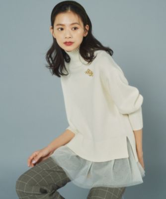 組曲(クミキョク)のウールカシミヤミックス ロールネック ニット通販