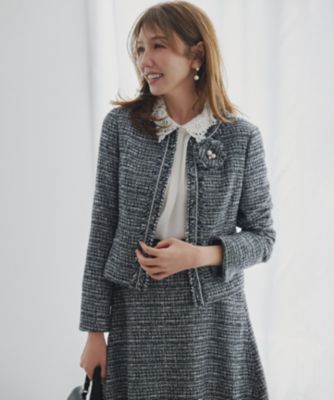 組曲(クミキョク)の【KUMIKYOKU NAVY】ラメループモールツイード