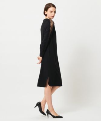 BEIGE, ベイジ　サックドレス　黒レースロングワンピース　ブラック　M 上品 SARAH ／ サックドレス（OPCWCS0613） | BEIGE