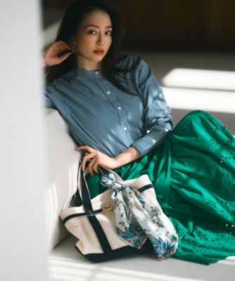 23区　CANCLINI バンドカラー シャツ2025　新品 洗える】CANCLINI バンドカラー シャツ / 23区 | ファッション通販