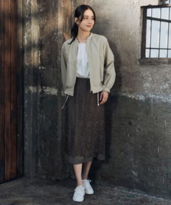 美品　24SS 自由区　【撥水加工・UVケア・洗える】ライトグログラン ブルゾン 自由区(ジユウク)の【撥水加工・UVケア・洗える】ライトグログラン