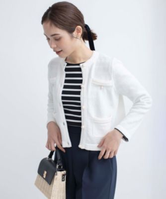 組曲(クミキョク)のミニブークレーツイードニットジャケット通販