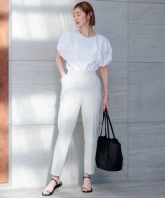 40号　23区 コットンリネン オックスストレッチ テーパード パンツ 23区コットンリネン オックスストレッチ テーパード パンツ