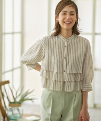 Hysterics / 半袖ブラウス/FREE/ポリエステル/KHK/3AH-3210 Hysterics◇半袖ブラウス/FREE/ポリエステル/KHK/3AH-3210 HYSTERIC