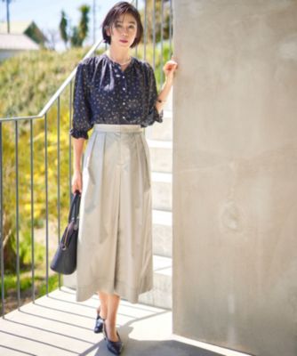 自由区　タックフレアガウチョパンツ 自由区(ジユウク)の【カタログ掲載・洗える】タックガウチョ