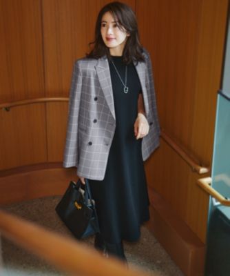【美品】23区【洗える】ヴィスコースストレッチ パフスリーブ ニットワンピース 23区｜【洗える】ヴィスコースストレッチ パフスリーブ ニット