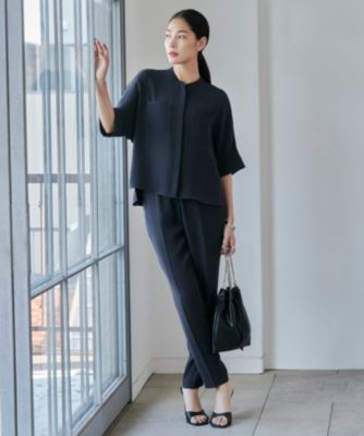 ICB(アイシービー)の【洗える】ライトダブルクロス クロップドシャツ 