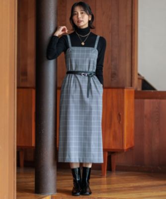 【美品】洗える ガンクラブプレイドチェック ワンピース 23区(ニジュウサンク)の【洗える】ガンクラブプレイドチェック
