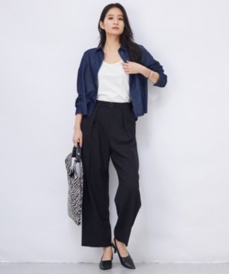 ICB(アイシービー)の【洗える】コットンリヨセルデニム クロップド 
