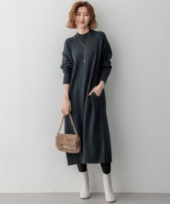 23区(ニジュウサンク)の【洗える】カシミヤブレンド ニットワンピース