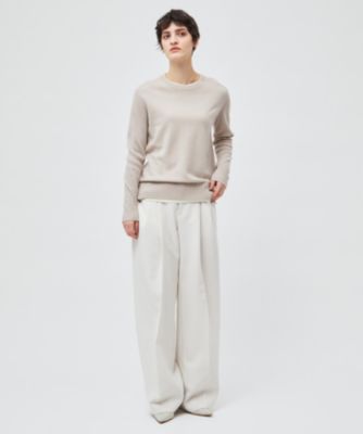 BEIGE 【洗える】POMPE / ウールカシミヤクルーネックニット BEIGE，(ベイジ)の【洗える】POMPE / ウールカシミヤクルー