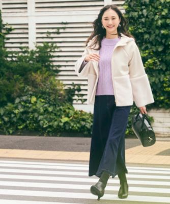 ♡美品♡フェリシモ　フェイクなムートンコート L ライトベージュ ♡美品♡フェリシモ フェイクなムートンコート L ライトベージュ