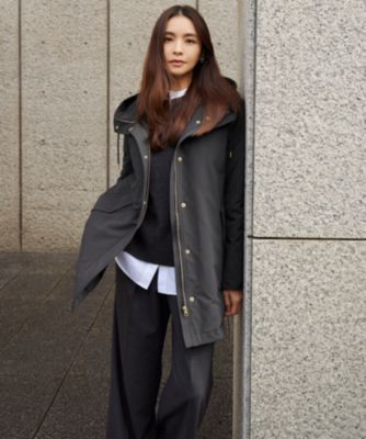 24年新品未使用23区滝沢眞規子さん着用ミリタリー ダウンコートSブラック34 23区 L(ニジュウサンク エル)の【滝沢眞規子さん着用/一部店舗限定/撥